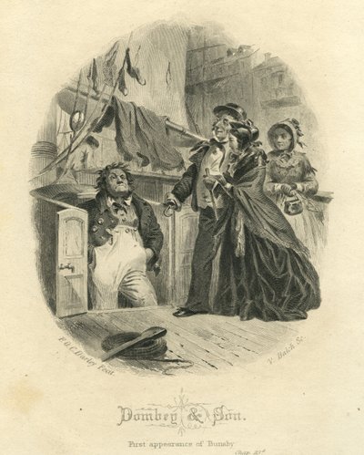 Dombey et Fils : Première apparition de Bunsby, gravé par Vistus Balch - Felix Octavius Carr Darley